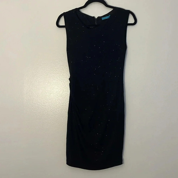 Alice + Olivia | Sparkle Black Bodycon dress Women size 6 wedding guest cocktail - Picture 2 of 10